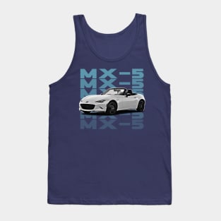 Mazda MX-5 (White) / Retro Style Design Tank Top